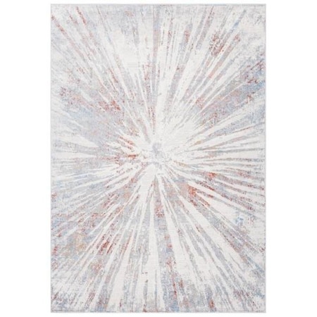 Safavieh 8 x 10 ft. Amelia Contemporary Rectangle Power Loomed Area Rug, Grey & Rust ALA449G-8